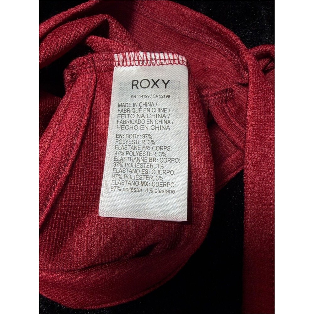 Roxy Good Keepsake Red Burgundy Scoop Neck Crossback Crop Tank Top Large - Picture 7 of 8